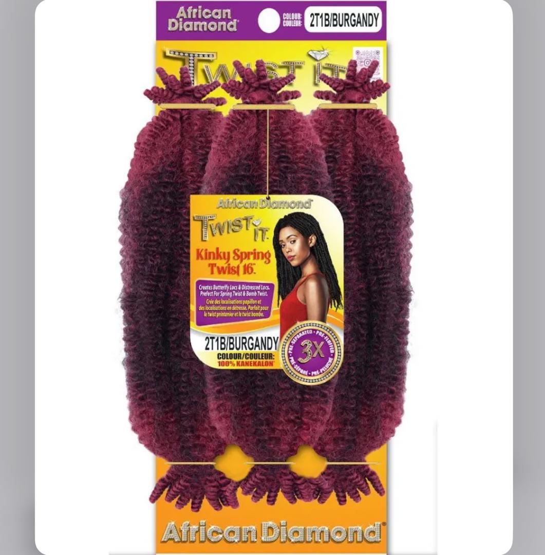 African Diamond Twist It Kinky Spring Twist 16''