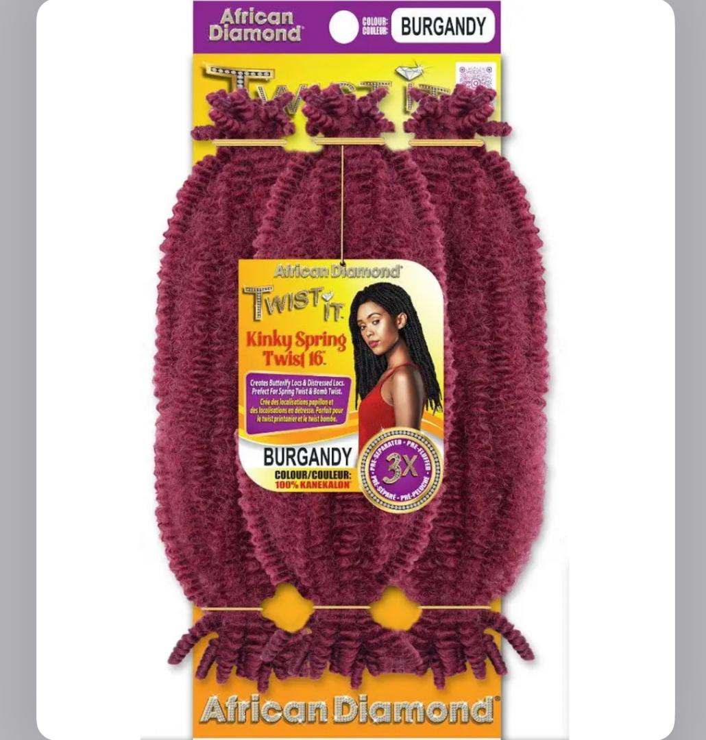 African Diamond Twist It Kinky Spring Twist 16''