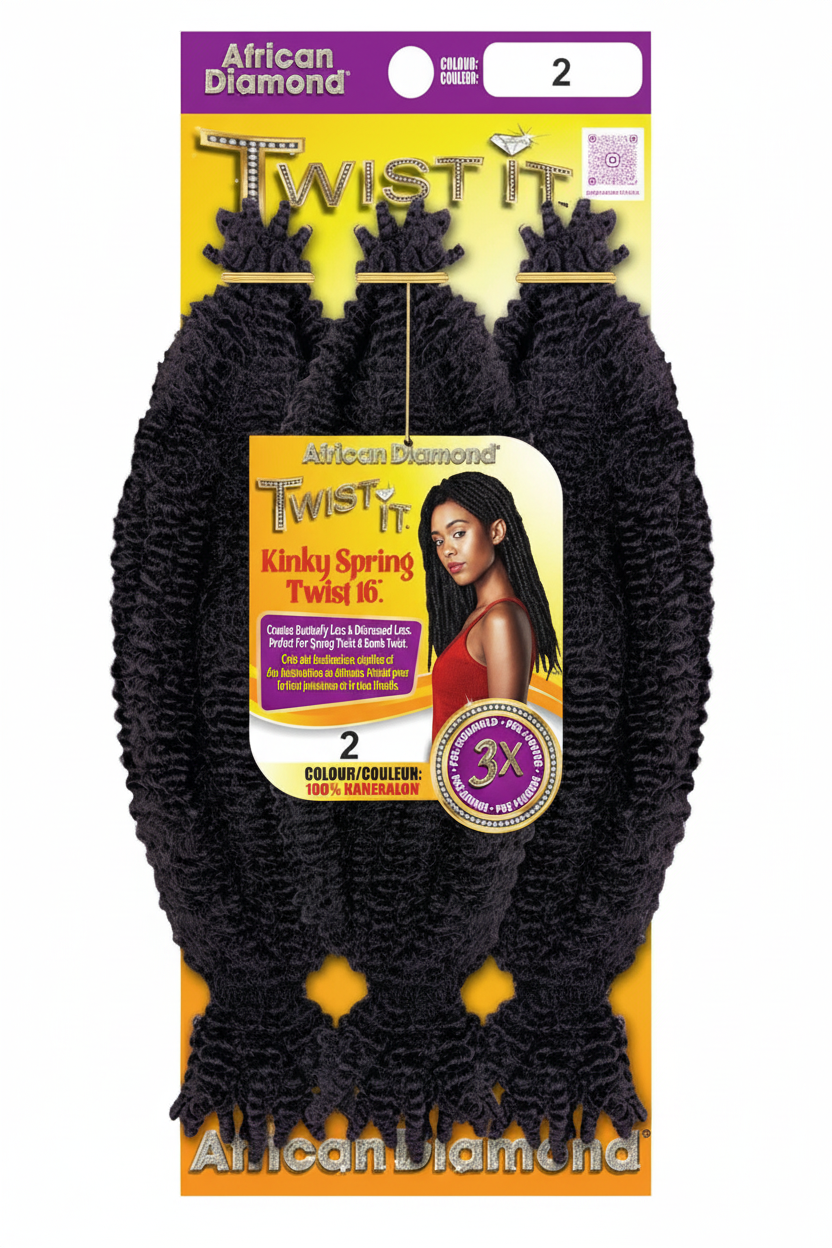 African Diamond Twist It Kinky Spring Twist 16''